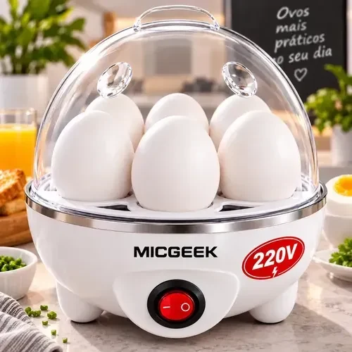 Cozedor de ovos elétrico, a vapor